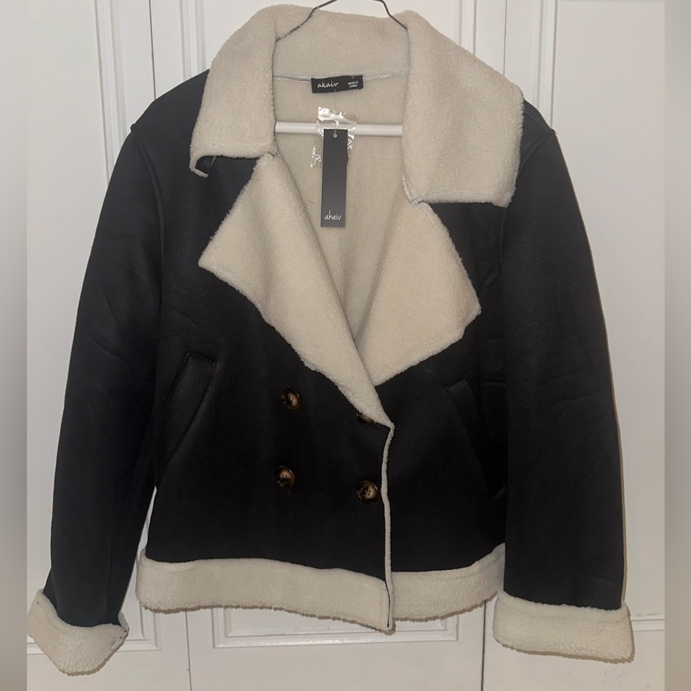 Vegan leather Fur Lined Jacket